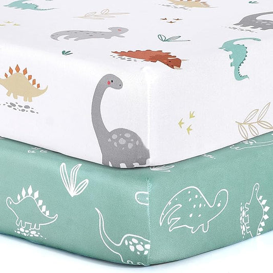 Pack n Play Sheets, BROLEX 2 Pack Mini Crib Sheets, Stretchy Portable Fitted by BROLEX