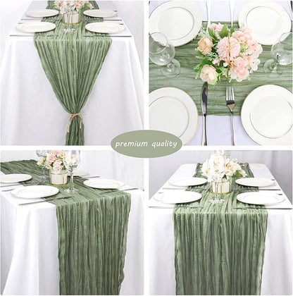 12 Pack 13Ft Cheesecloth Table Runner 35x157 Inch Boho Gauze Table Runner - Image 5