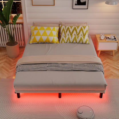 full bed frame with led lights, 7 inch, view 9