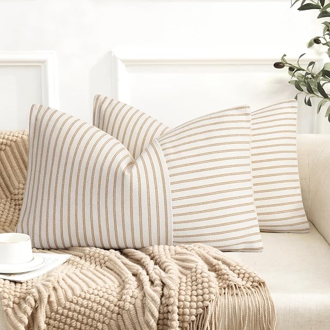 YCOLL Farmhouse Pillow Covers 12x20, Modern Accent Lumbar Throw Pillow Covers by PillowCoversExpert