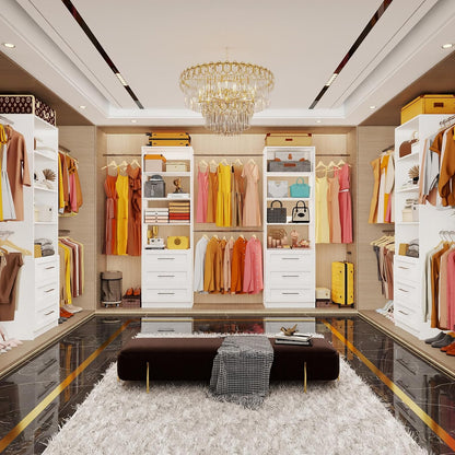 closet system with 6 drawers, 5-14ft custom closet, main product view