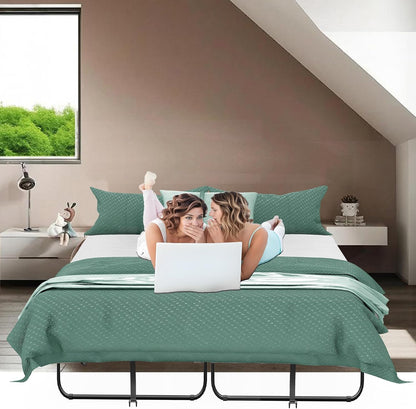 full size folding bed with mattress for adults shown in use