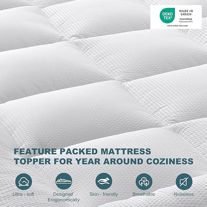 UNILIBRA Cal King Size Mattress Pad Pillow Top Mattress Cover Padded - Image 2