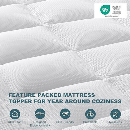 UNILIBRA Full Size Mattress Pad Pillow Top Mattress Cover Padded - Image 2