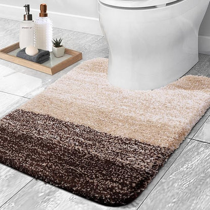 OLANLY Luxury Toilet Rugs U-Shaped 24x20, Extra Soft and Absorbent Microfiber by OLANLY