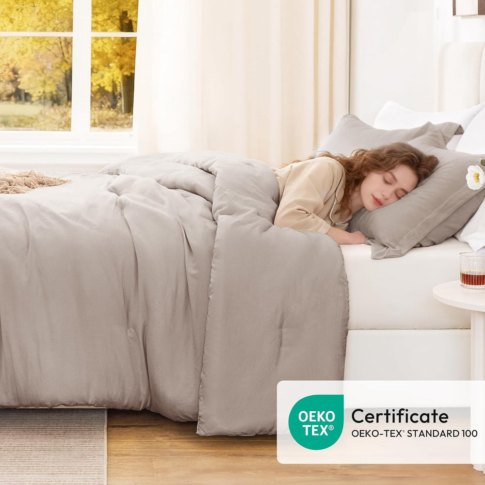 Love's cabin Burlwood Twin/Twin XL Comforter Set, 2-Piece Prewashed Bed Set
