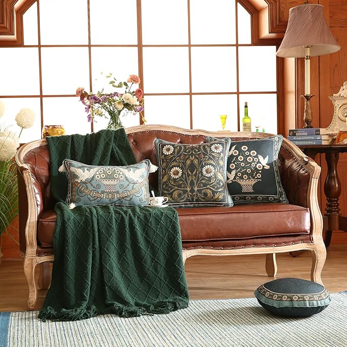 Green Throw Pillow Covers Set of 2, French Farmhouse - Image 6