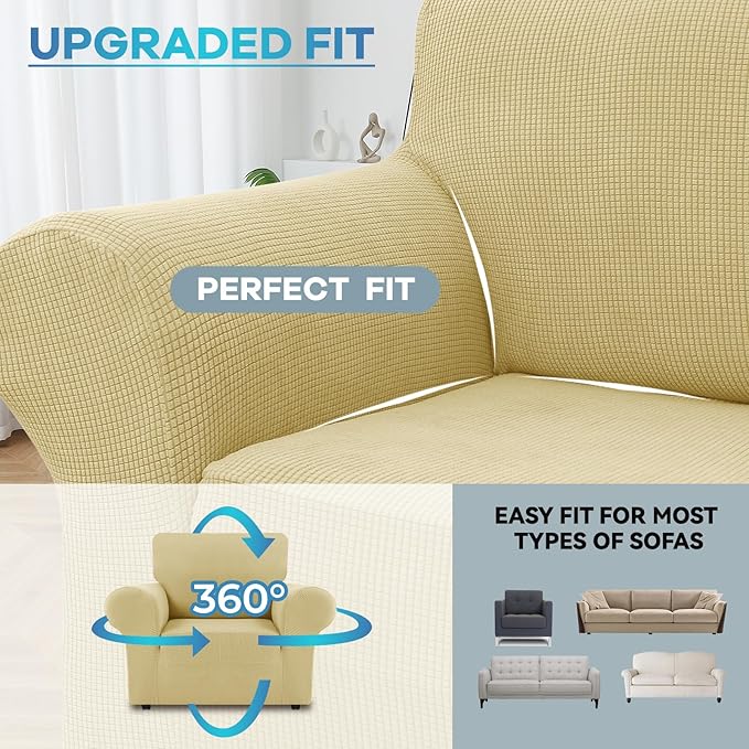 LURKA Stretch Chair Sofa Slipcovers 1 Piece Couch Covers - Image 4