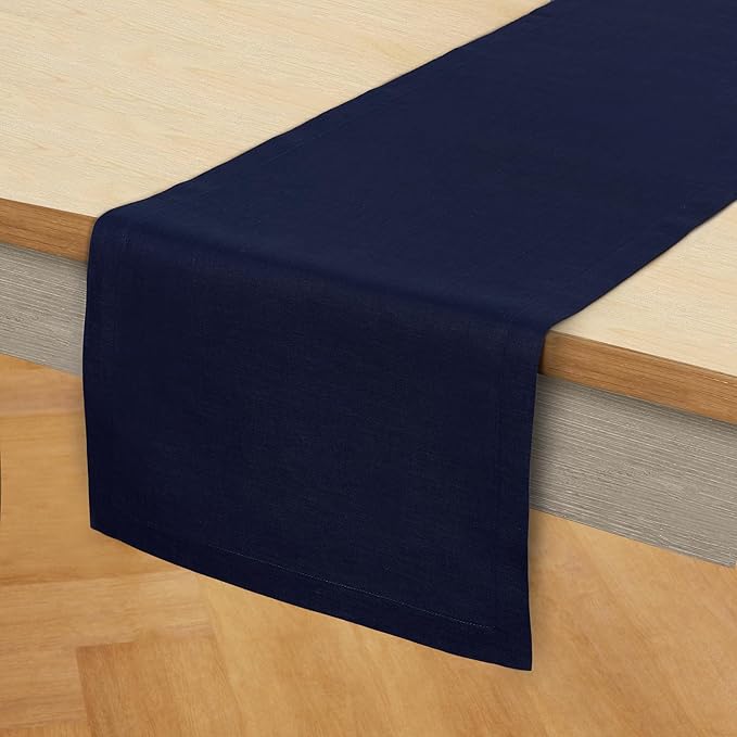 Solino Home Linen Navy Blue Table Runner 36 Inches - Image 2