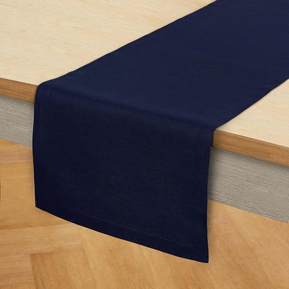 Solino Home Linen Navy Blue Table Runner 90 Inches Long - Image 2
