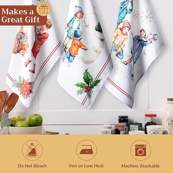 Maison d' Hermine Kitchen Towels Set of 3 100% Cotton 20" x 27.5" Reusable - Image 5