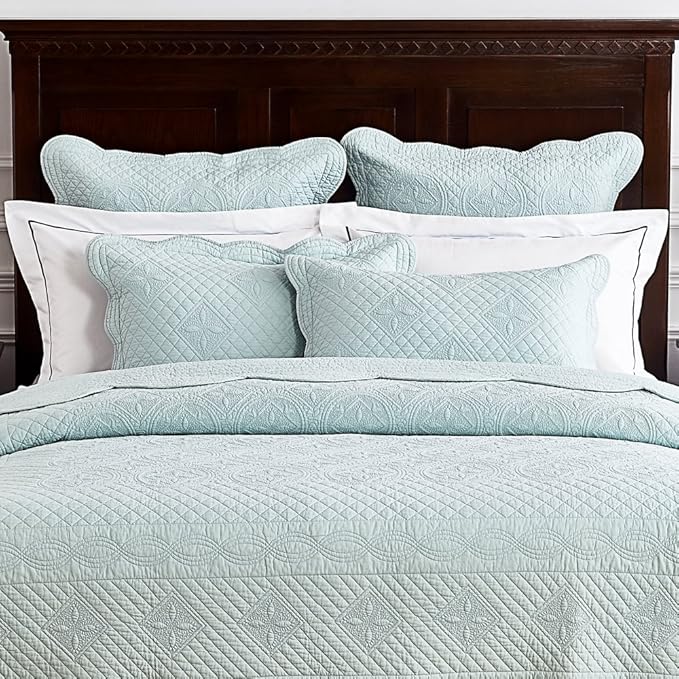 Calla Angel Sage Garden Luxury Pure Cotton Quilted Pillow Sham, King Pillow - Image 3