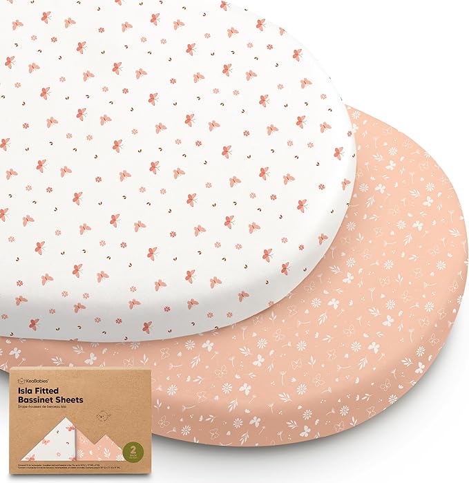 2-Pack Baby Bassinet Sheets Girl, Boy by KeaBabies