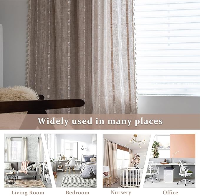 ColorBird Boho Curtains Farmhouse Linen Drapes - Image 5