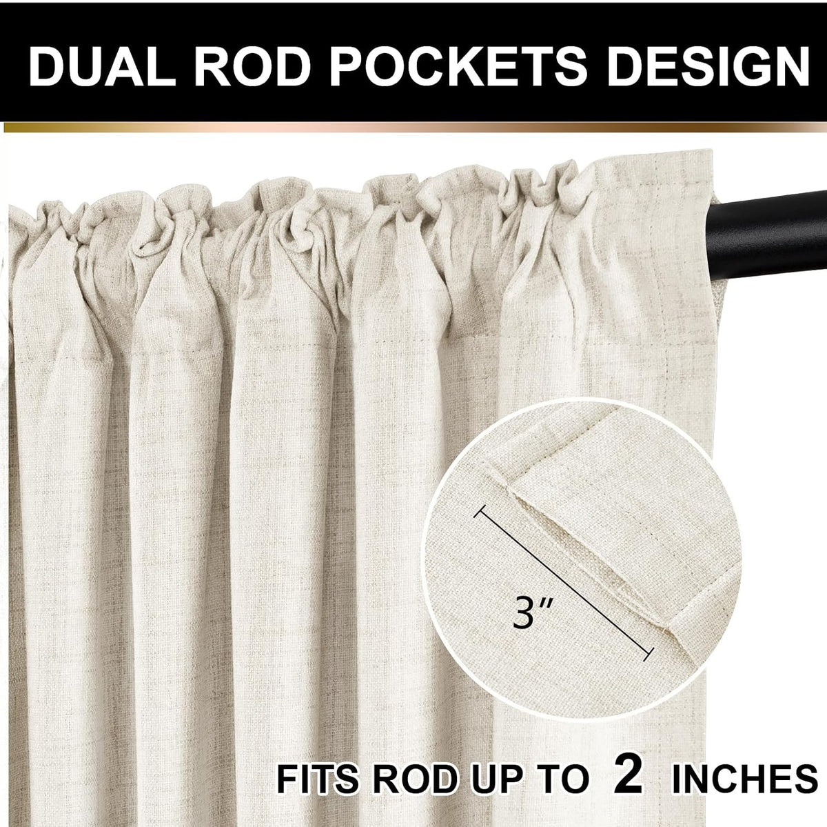 linen total blackout curtains for bedroom 84 inch on a desk or shelf
