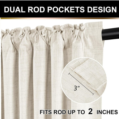 linen total blackout curtains for bedroom 84 inch on a desk or shelf
