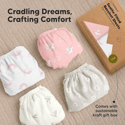 2-Pack Organic Bassinet Sheets for Girls, Boys - Image 9