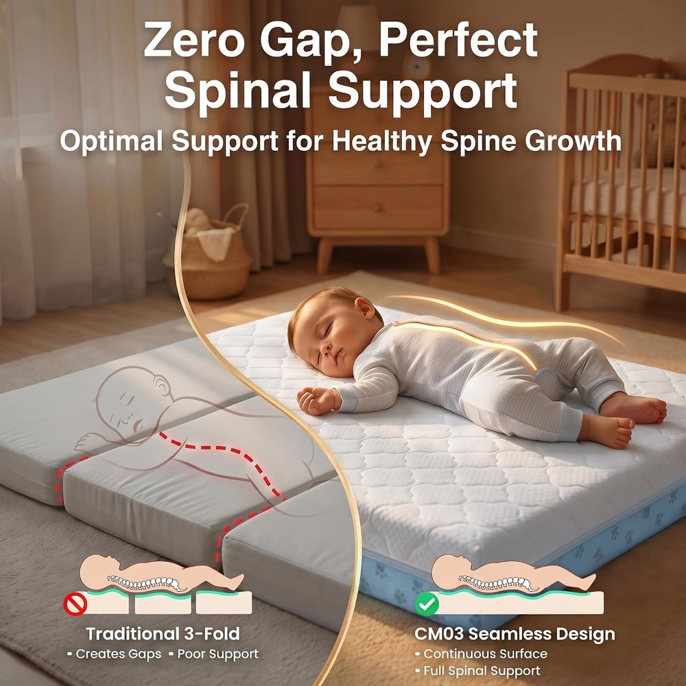 2026 New Pack and Play Mattress Pad, Bi-Fold Memory Foam 38x26x3