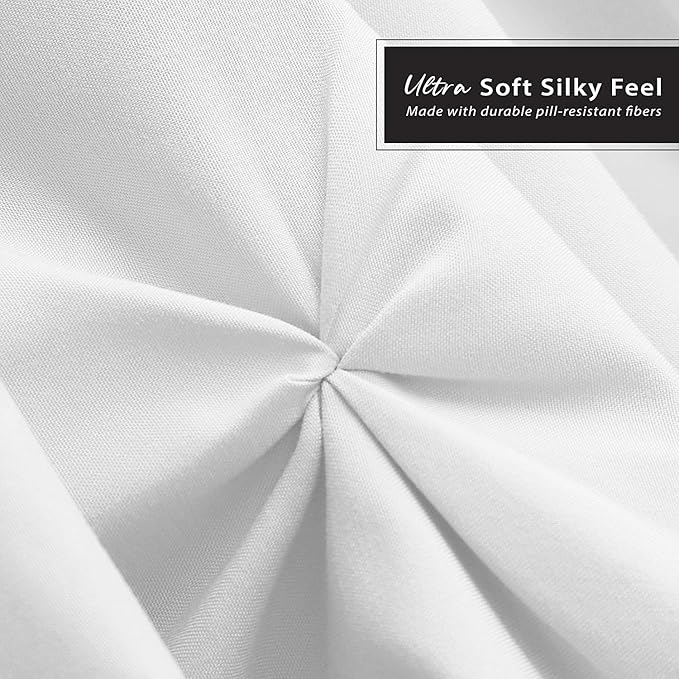 Nestl White Bed Skirt Queen Size, Pinch Pleat Queen Bed Skirt, Hotel Quality - Image 5
