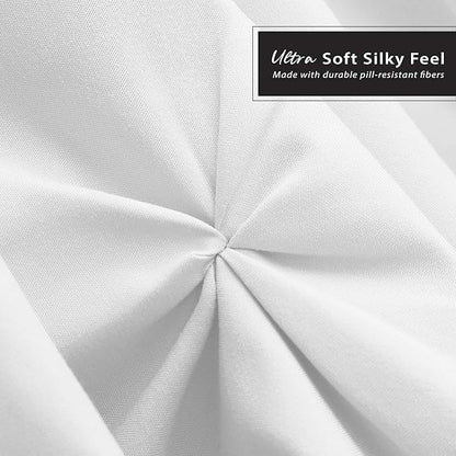 Nestl White Bed Skirt Queen Size, Pinch Pleat Queen Bed Skirt, Hotel Quality - Image 5