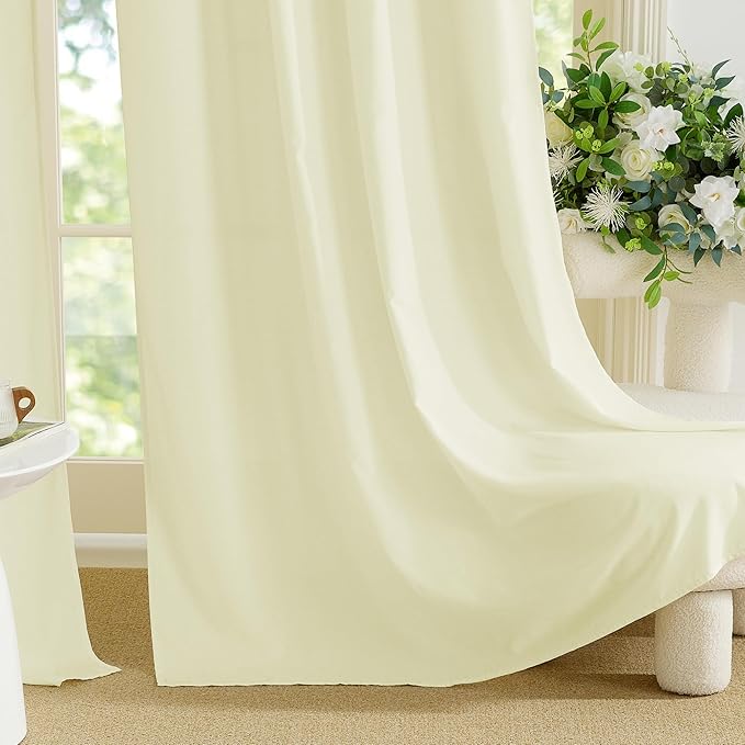 NICETOWN Non-See-Through Privacy Beige Sheer Curtains 72 inches Long 2 Panels - Image 4