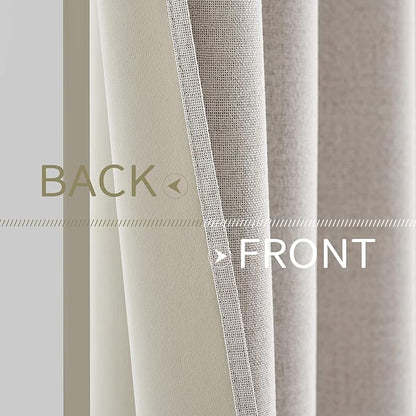 MIULEE 100% Blackout Linen Textured Curtains - Image 6