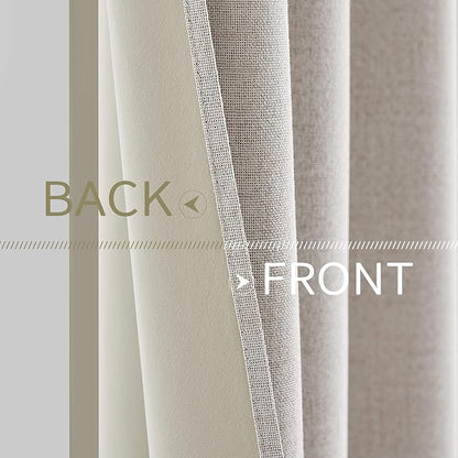 MIULEE 100% Blackout Linen Textured Curtains - Image 6