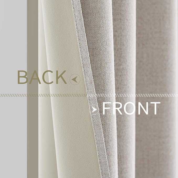 MIULEE 100% Blackout Linen Textured Curtains - Image 6