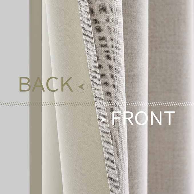 MIULEE 100% Blackout Linen Textured Curtains - Image 6