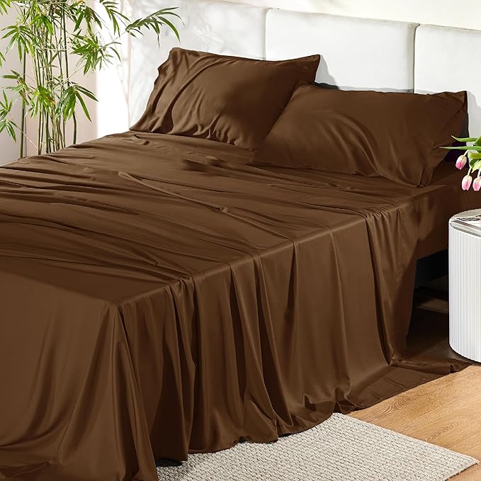 Bedsure Queen Sheet Set, Rayon Derived from Bamboo, Cooling Sheets, Breathable by BEDSURE