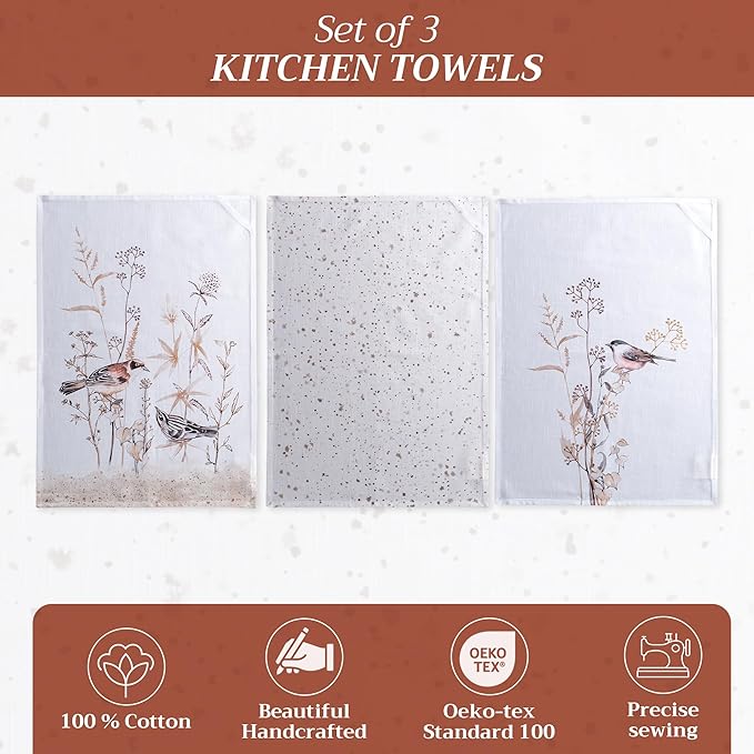 Maison d' Hermine Kitchen Towels Set of 3 100% Cotton 27.50" x 20" Reusable - Image 2