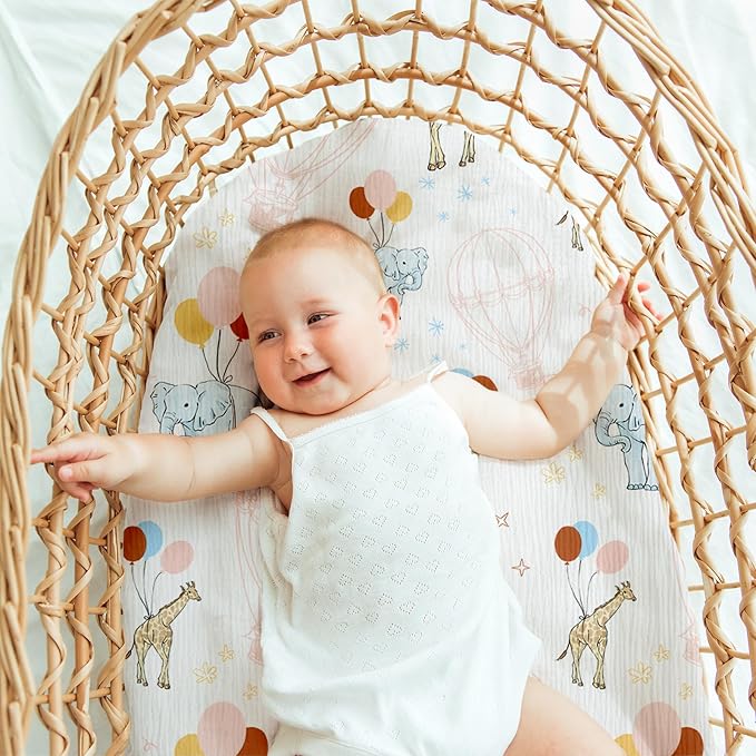 Muslin Bassinet Fitted Sheets, 2 Pack - Image 2