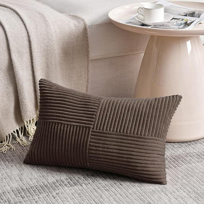 Fancy Homi 2 Packs Dark Brown Lumbar Decorative Throw Pillow Covers 12x20 Inch - Image 2