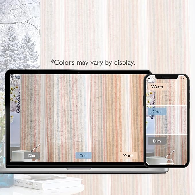 Vangao Linen Striped Nursery Curtains Boho Tickingstripe Light Filtering Window - Image 9