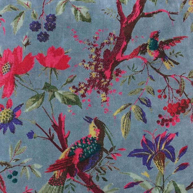 Eyes of India Boho Velvet Bird Print Throw Pillow Cover, Colorful Decorative - Image 3