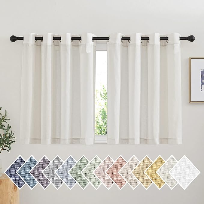 NICETOWN Natural Kitchen Curtains 36 inch Length, Grommet Small Curtains & by NICETOWN