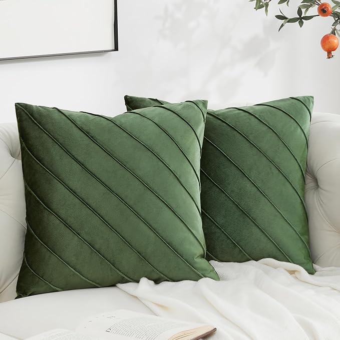 GIGIZAZA Decorative Velvet Pillow Covers 18x18, Living Room Square Cushion by GIGIZAZAFocusingonhomedecoration