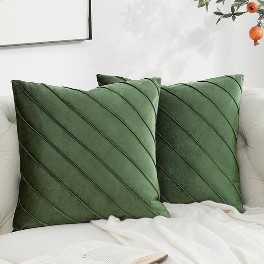 GIGIZAZA Decorative Velvet Pillow Covers 18x18, Living Room Square Cushion by GIGIZAZAFocusingonhomedecoration