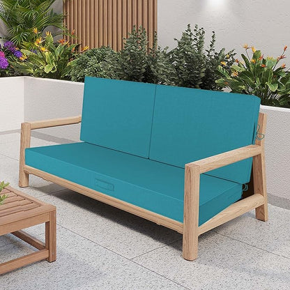 Outdoor Loveseat Cushion Set 46 x 26 Inch, Waterproof & Fade-Resistant Deep - Image 3