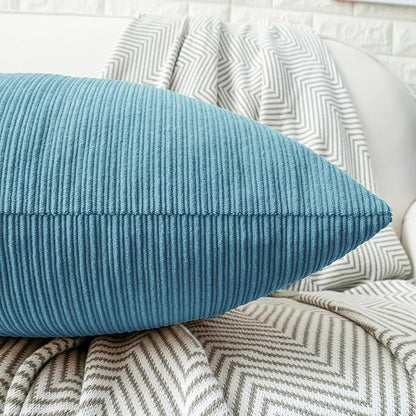 HWY 50 Smoke Blue Chenille Throw Pillow Covers 12x20 Inch - Image 4