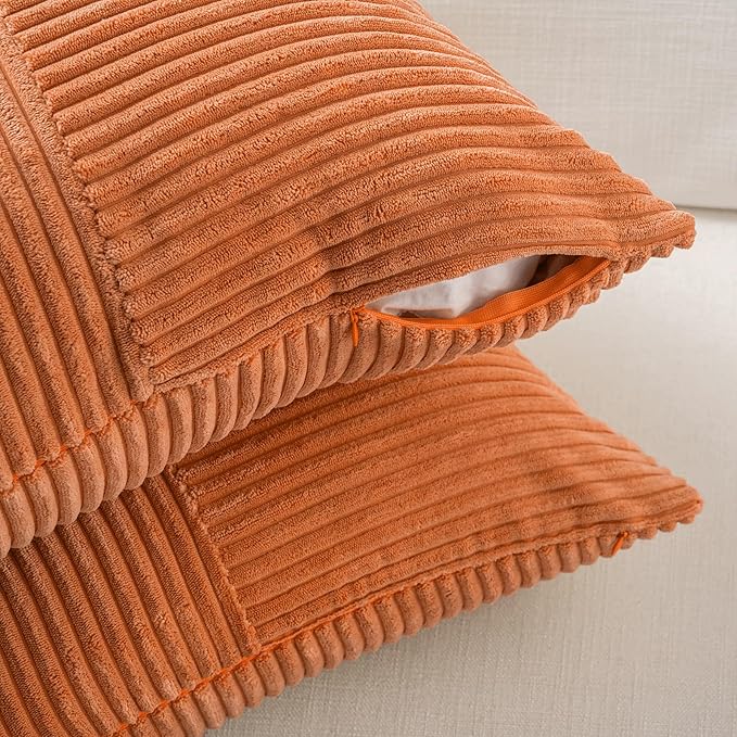 Fancy Homi Set of 2 Orange Boho Long Lumbar Body Decorative Throw Pillow Cover - Image 3