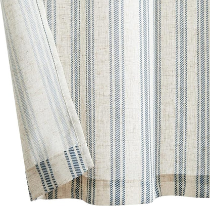 jinchan Striped Valance Farmhouse Window Treatment Linen Textured Drapes - Image 7