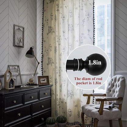 Boho Curtains 84 Inch Length 2 Panels Farmhouse Living Room Semi Sheer Drapes - Image 2