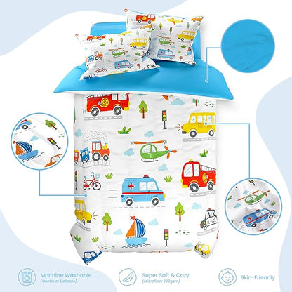 SANDJEST Transportation Duvet Cover Sets Full Size - Image 3