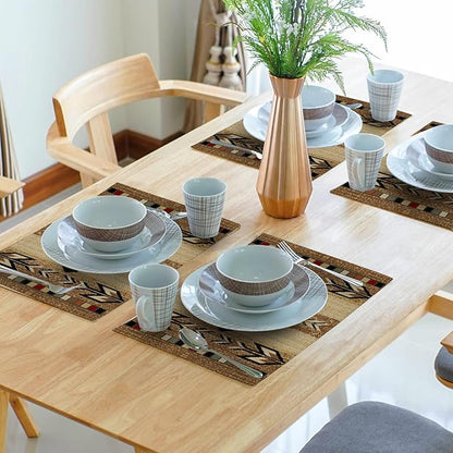 Giwawa Southwestern Placemats Rustic Tribal Geometric Decorative Table Mat - Image 7