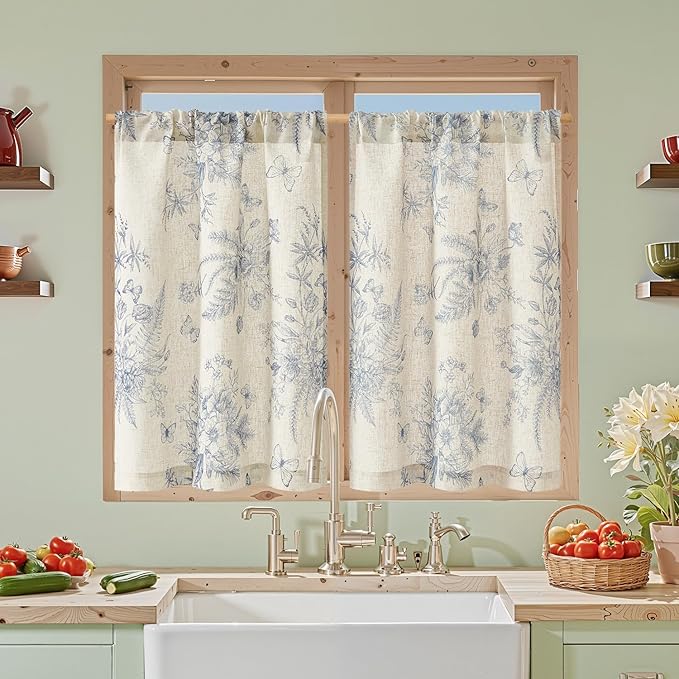 jinchan Half Window Curtains Small Drapes by JINCHAN