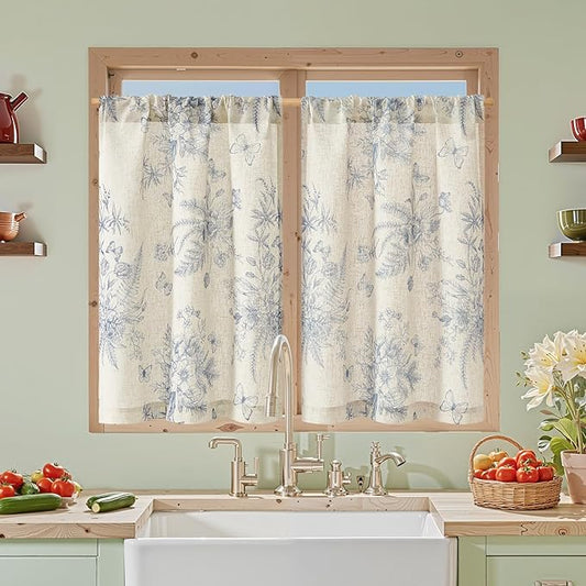 jinchan Half Window Curtains Small Drapes by JINCHAN