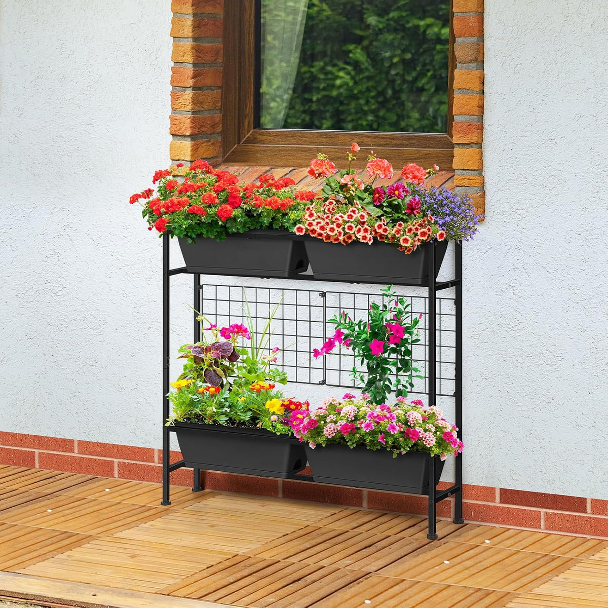 raised garden beds with legs vertical herb garden, close-up detail