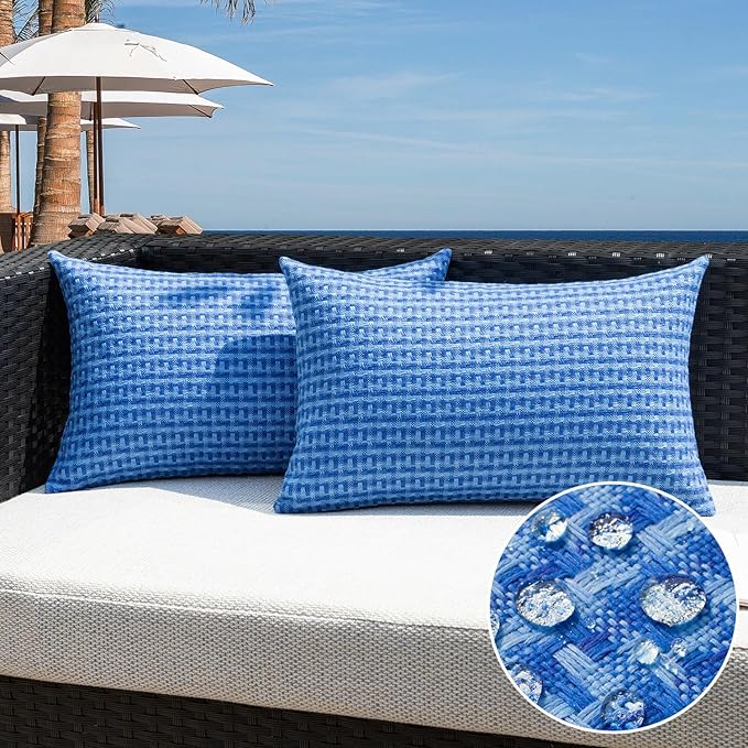 Kevin Textile Outdoor Waterproof Throw Pillow Covers Pack of 2 Farmhouse by KevinTextile