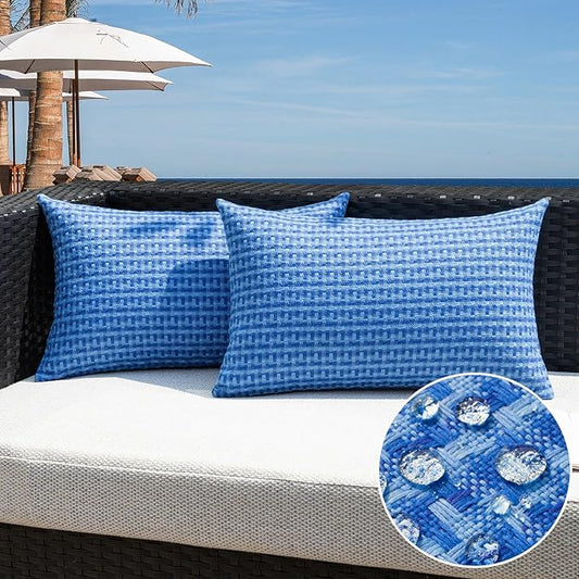 Kevin Textile Outdoor Waterproof Throw Pillow Covers Pack of 2 Farmhouse by KevinTextile